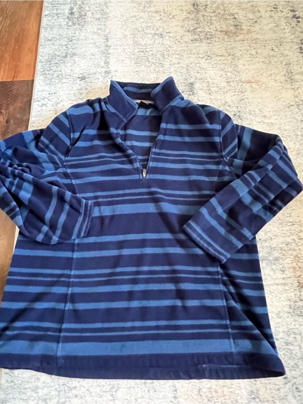 Men's Striped Quarter-Zip Fleece - Navy/Blue